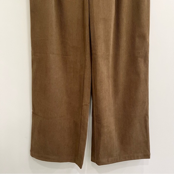 Varley Rocio Wide Leg Pants in Desert Palm Brown Pleated Corduroy Size Large - Picture 11 of 16
